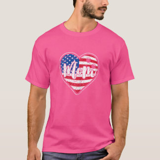 Vrouwen met een Amerikaanse vlag — Heart Bowling m T-shirt