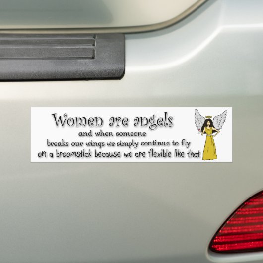 Vrouwen met een bruine zwarte witte haren zijn Ang Bumpersticker (Op auto)