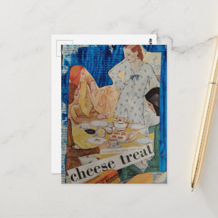 Vrouwen met een kaasbehandeling in 1930 Collage Briefkaart