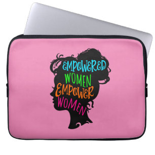 Vrouwen met een krachtige kracht laptop sleeve