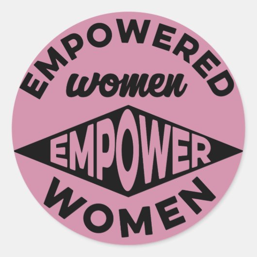 Vrouwen met een krachtige kracht ronde sticker (Voorkant)