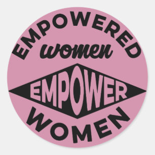 Vrouwen met een krachtige kracht ronde sticker