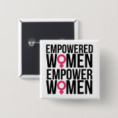 Vrouwen met een krachtige kracht vierkante button 5,1 cm (Voorkant /achterkant)