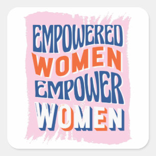 Vrouwen met een krachtige kracht vierkante sticker