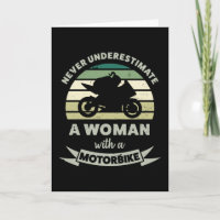 Vrouwen met een motorfiets grappige cadeaus vrouw