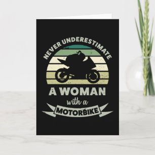 Vrouwen met een motorfiets kaart