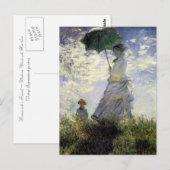 Vrouwen met een parasol ~ Madame Monet met haar zo Briefkaart (Voorkant / Achterkant)