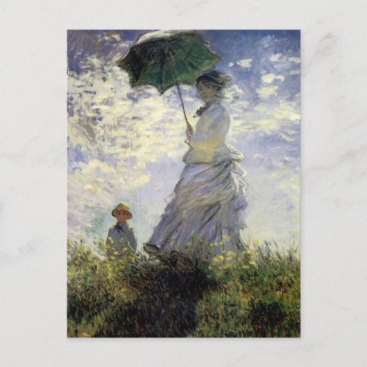 Vrouwen met een parasol ~ Madame Monet met haar zo Briefkaart (Voorkant)