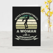 Vrouwen met een saxofone Funny Gifts Mam Kaart (Gele Bloem)
