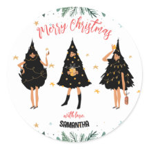 Vrouwen met een zwarte kerstboom