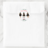 Vrouwen met een zwarte kerstboom ronde sticker (Tas)