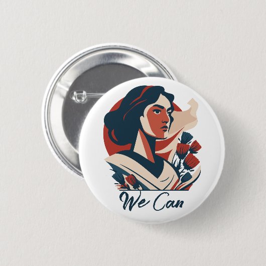 Vrouwen met empowerment ronde button 5,7 cm (Voorkant /achterkant)