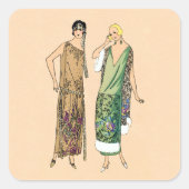  vrouwen met flap vierkante sticker (Voorkant)