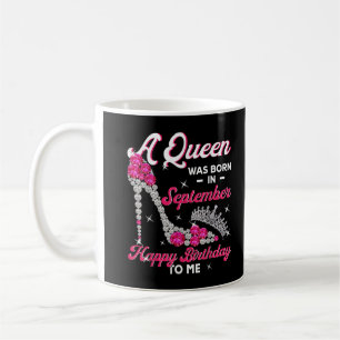 Vrouwen met geschenk en koninginnen worden in sept koffiemok
