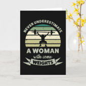 Vrouwen met gewichten Grappige cadeaus vrouw moede Kaart (Gele Bloem)