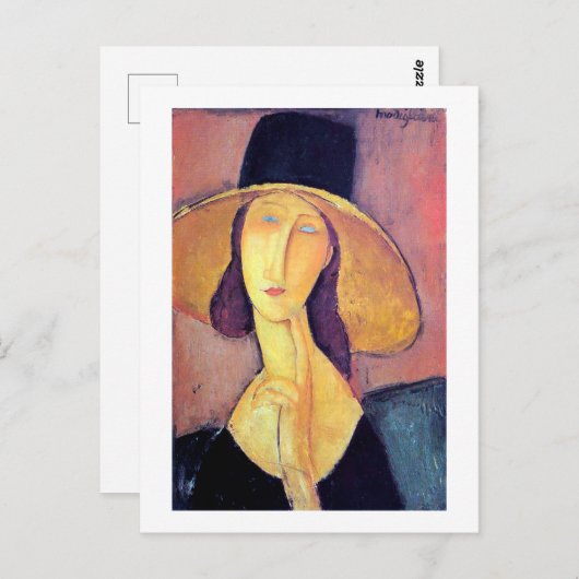 Vrouwen met groot Pet, Modigliani Briefkaart (Voorkant / Achterkant)