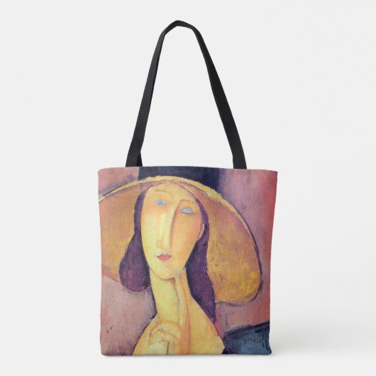 Vrouwen met groot Pet, Modigliani Tote Bag (Achterkant)