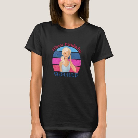 Vrouwen met hoofdpijn in het onderste deel t-shirt (Voorkant)