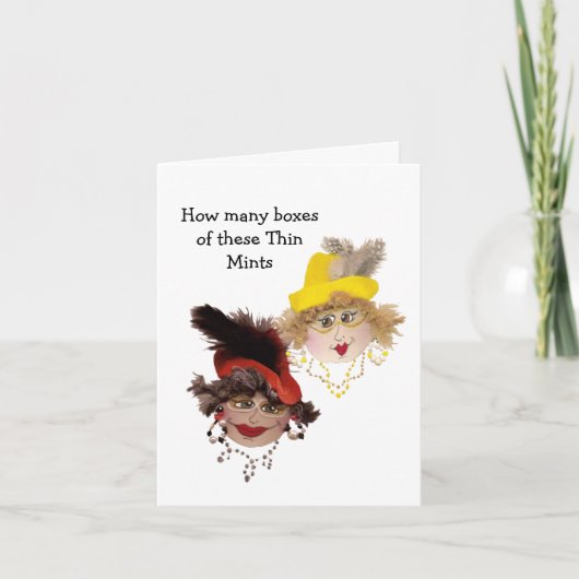 Vrouwen met hun Thin Mint Cookie Humor Kaart (Voorkant)