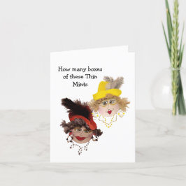 Vrouwen met hun Thin Mint Cookie Humor Kaart