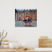 Vrouwen met lammeren in Cusco, Peru Poster (Keuken)