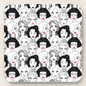 Vrouwen met lippenstift bier onderzetter (Voorkant)