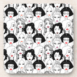 Vrouwen met lippenstift bier onderzetter