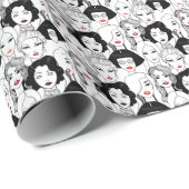 Vrouwen met lippenstift cadeaupapier (Rol Hoek)