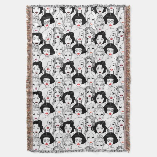 Vrouwen met lippenstift deken (Voorkant Verticaal)