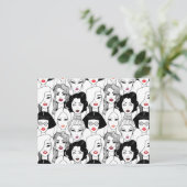 Vrouwen met lippenstift feestdagenkaart (Staand voorkant)