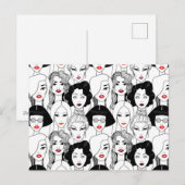 Vrouwen met lippenstift feestdagenkaart (Voorkant / Achterkant)