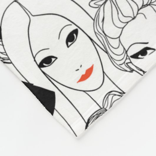 Vrouwen met lippenstift fleece deken (Hoek)