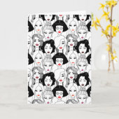 Vrouwen met lippenstift kaart (Gele Bloem)