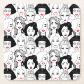 Vrouwen met lippenstift kartonnen onderzetters (Voorkant)