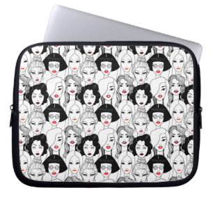 Vrouwen met lippenstift laptop sleeve