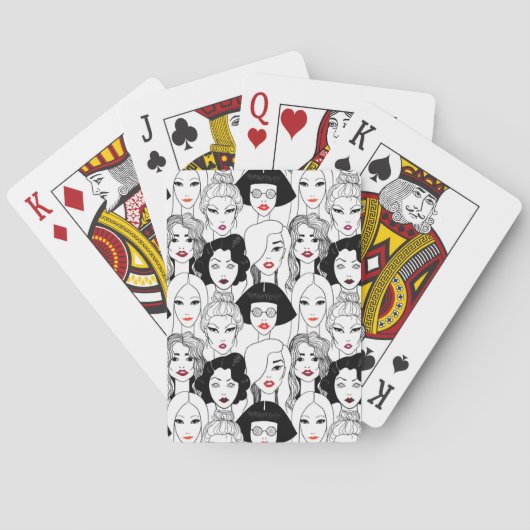 Vrouwen met lippenstift pokerkaarten (Achterkant)