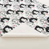 Vrouwen met lippenstift sherpa deken (3/4)