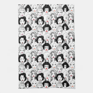 Vrouwen met lippenstift theedoek