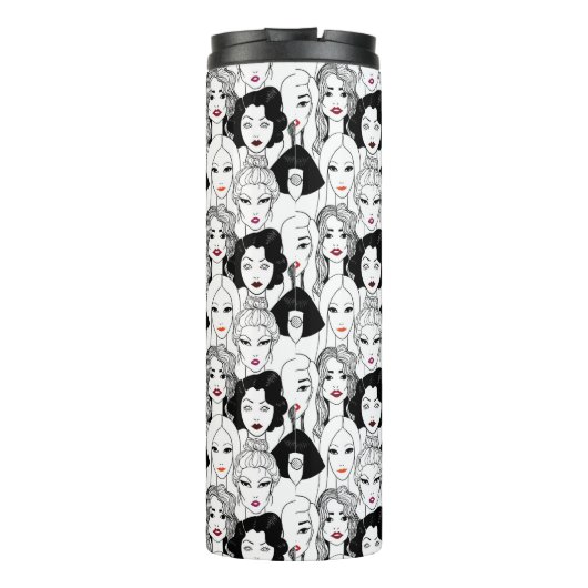 Vrouwen met lippenstift thermosbeker (Achterkant)