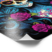 Vrouwen met make-up gezicht Halloween Foto Afdruk (Hoek)