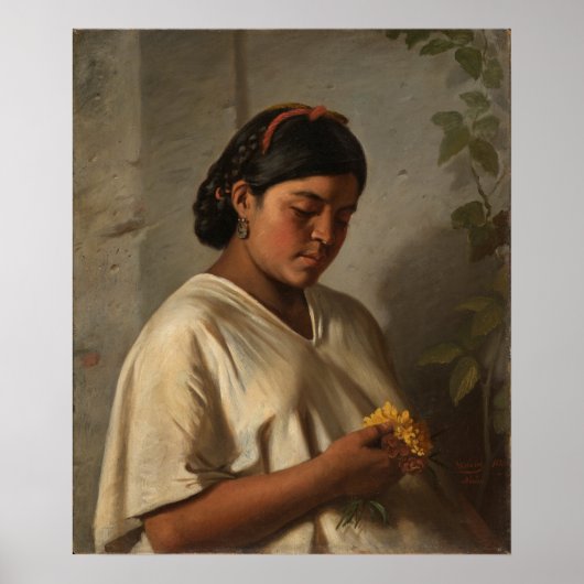 Vrouwen met Marigold, beroemd schilderij Poster (Voorkant)
