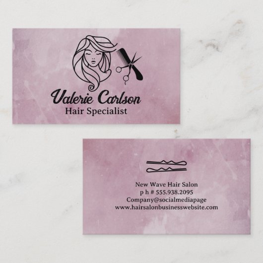 Vrouwen met mooi haar | Salon Tools Visitekaartje (Voorkant / Achterkant)