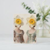 Vrouwen Met Narcissen Hoofden Briefkaart (Staand voorkant)