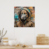 Vrouwen met Poster voor mask Graffiti (Keuken)