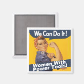 Vrouwen met Power Tools Magnet (Voorkant / Achterkant)