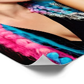 Vrouwen met Roze en Blauwe Mohawks Poster (Hoek)