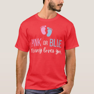 Vrouwen met roze of blauw Baby onthullen kindermei T-shirt