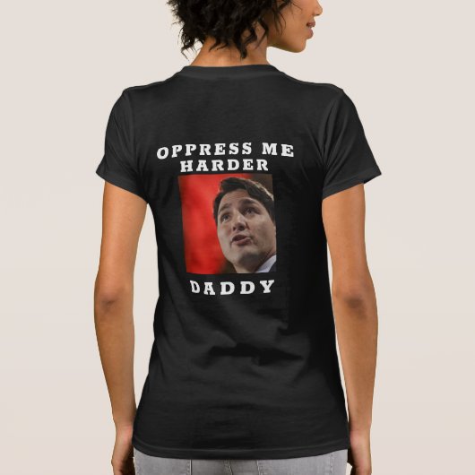 Vrouwen met Trudeau Face T-Shirt (Achterkant)