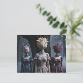 Vrouwen Met Tulp Hoofden Geheime Bos Briefkaart (Staand voorkant)