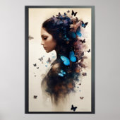 Vrouwen met Vlinders Art Poster (Voorkant)
